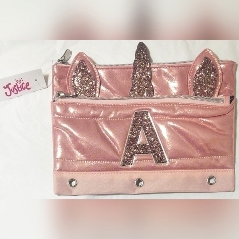 Justice Unicorn Initial Binder Pencil Case